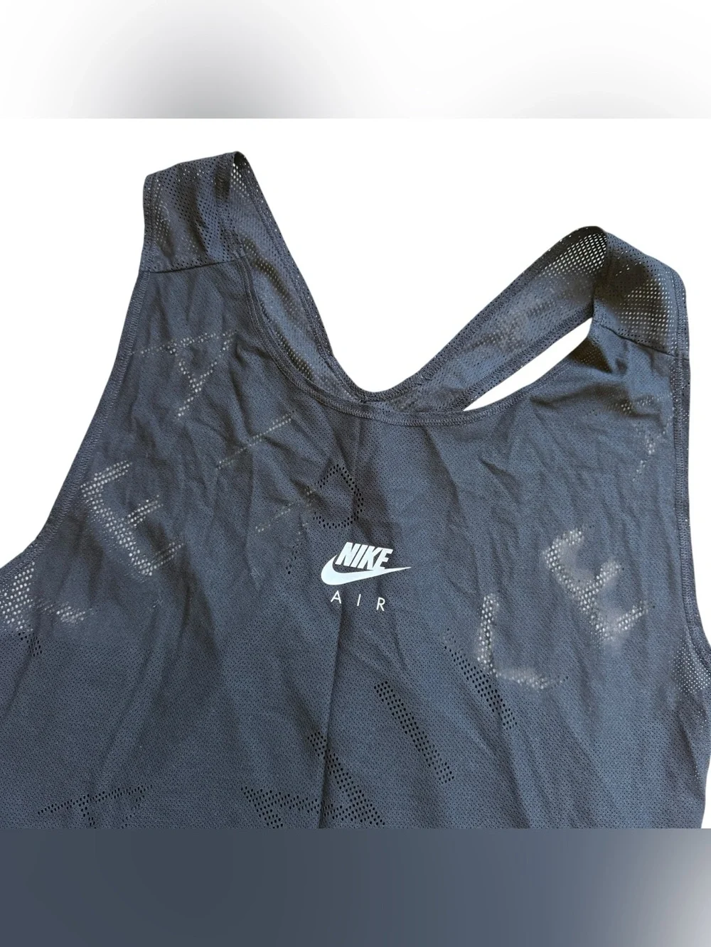 Nike Air Dri-FIT Mesh Running Tank Top Black Racerback Cutout Women’s XL Gym